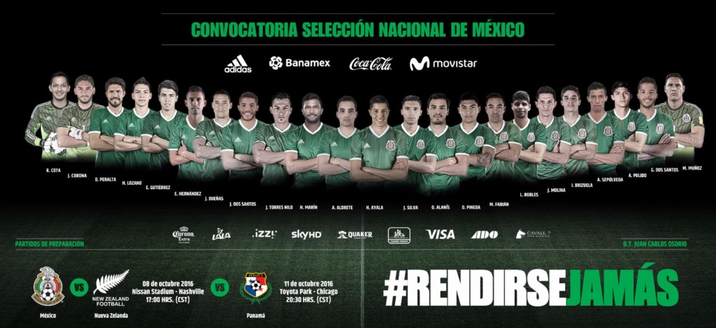 Convocatoria seleccion mexicana octubre 2016